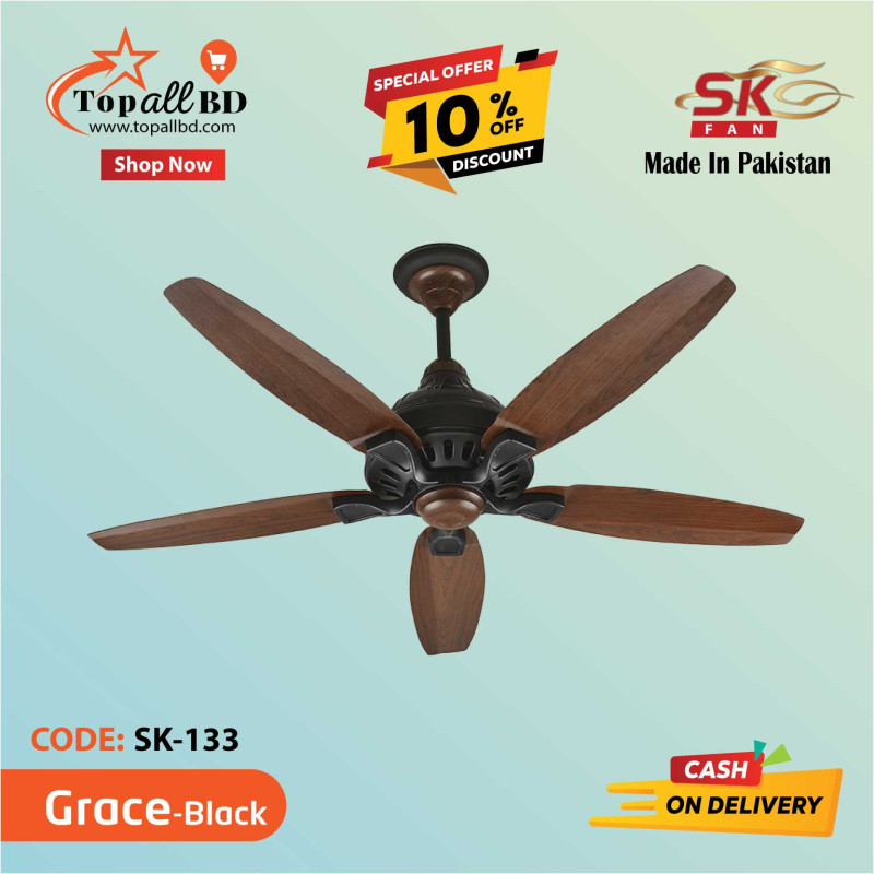 SK 56'' GRACE BLACK 5 BLADE CEILING FAN