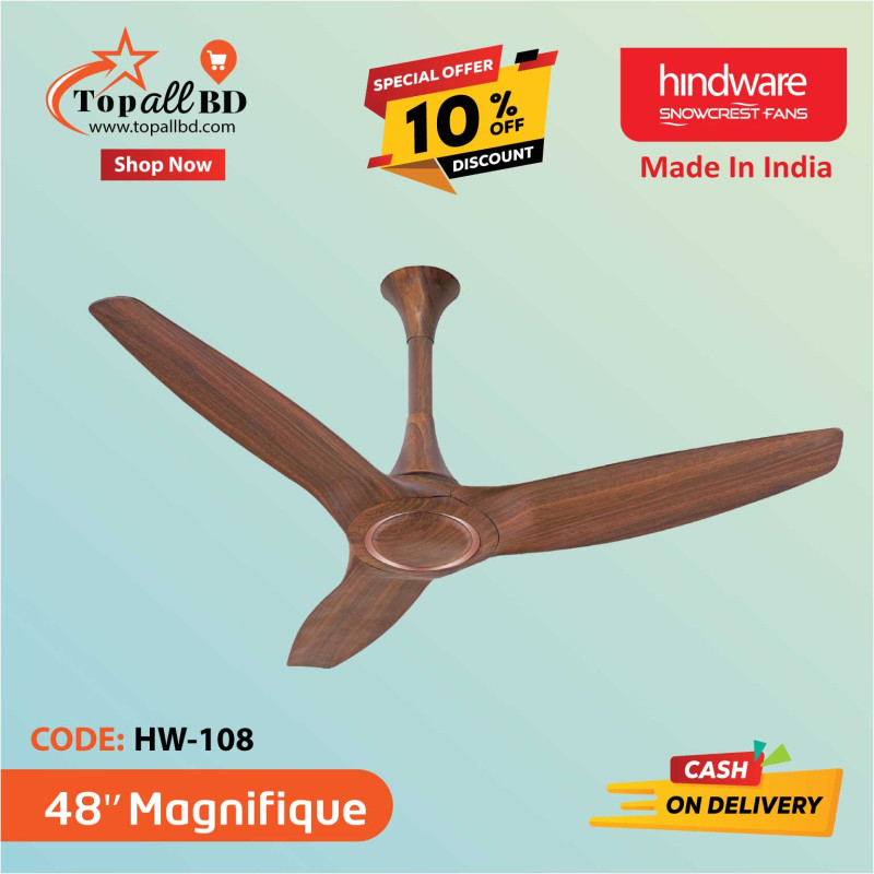 HINDWARE 48" MAGNIFIQUE CEILING FAN (WALNUT WOOD)