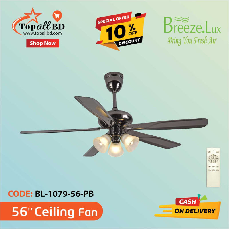 52'' BREEZE.LUX CEILING FAN 5 BLADE BL-1079-CH-SN