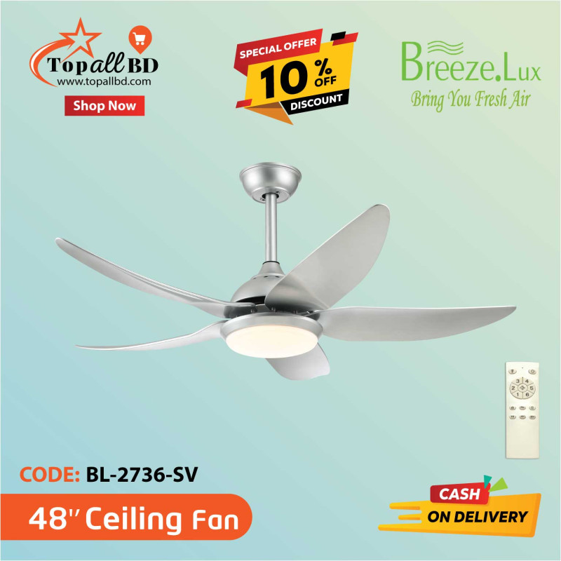 48'' BREEZE.LUX CEILING FAN 5 BLADE BL-2736 -SV