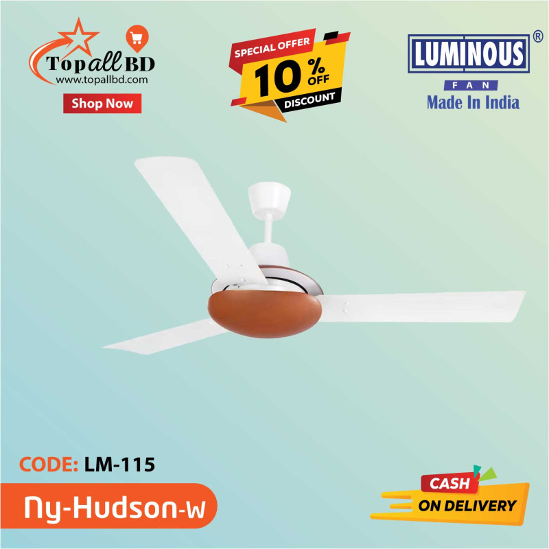 LUMINOUS 48'' NEW YORK HUDSON CEILING FAN ( WHITE)
