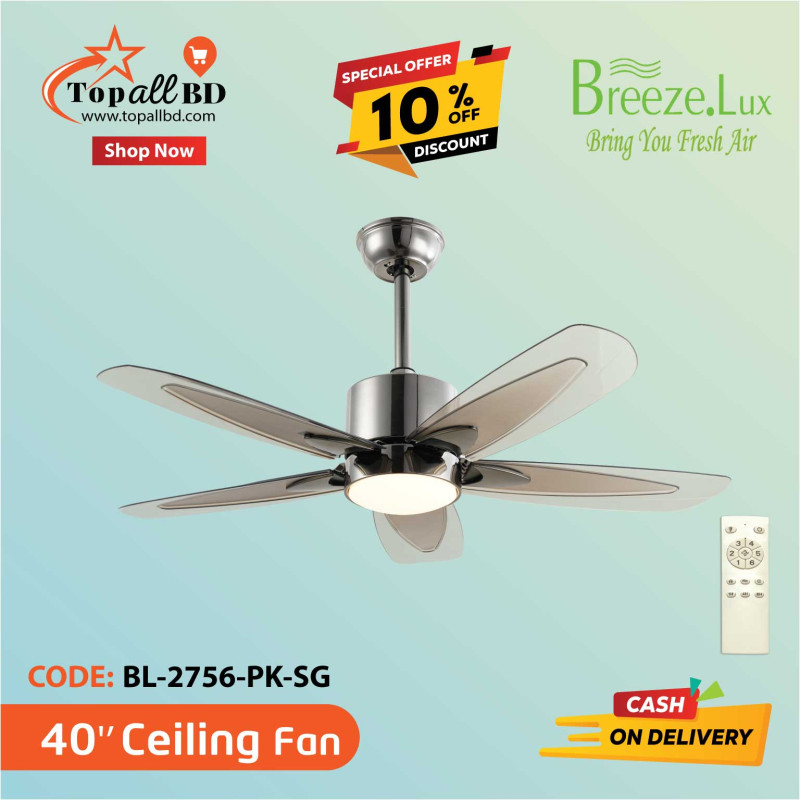 40'' BREEZE.LUX CEILING FAN 5 BLADE BL-2756-SN-COF