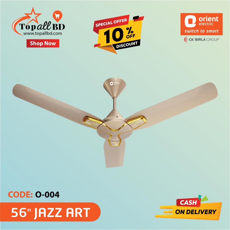 ORIENT 56" JAZZ ART CEILING FAN (TOPAZ GOLD)