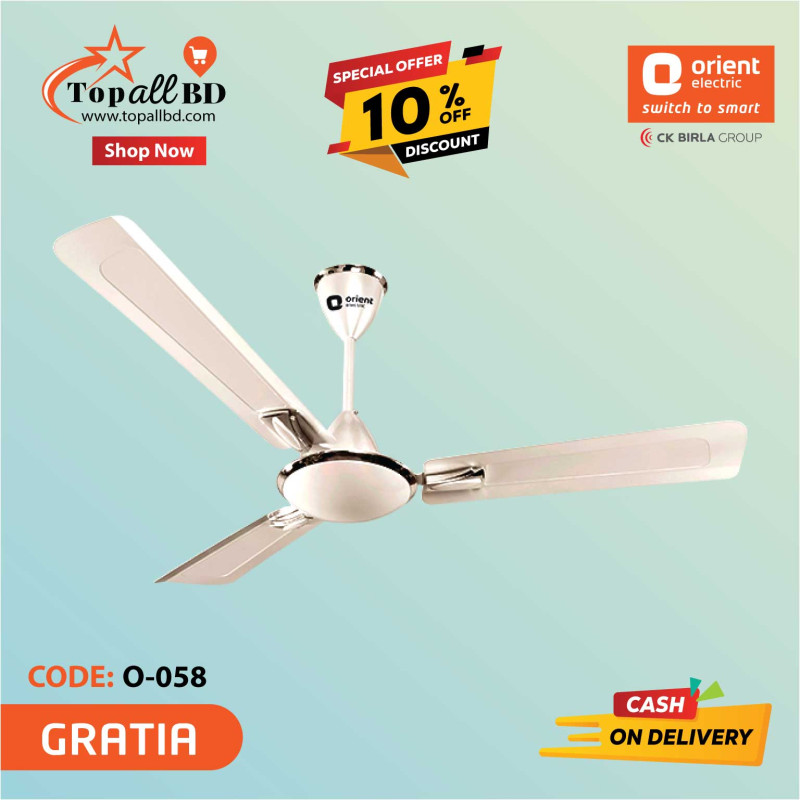 ORIENT 56" GRATIA CEILING FAN (PEARL METALLIC WHITE)