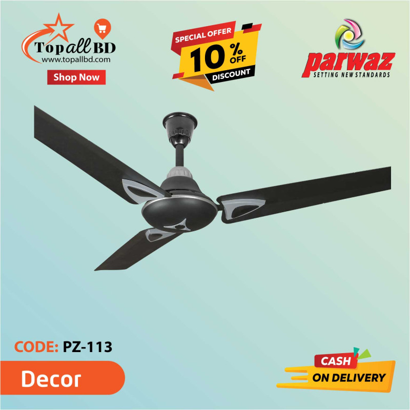 PARWAZ 56'' DECOR CEILING FAN(BLACK)
