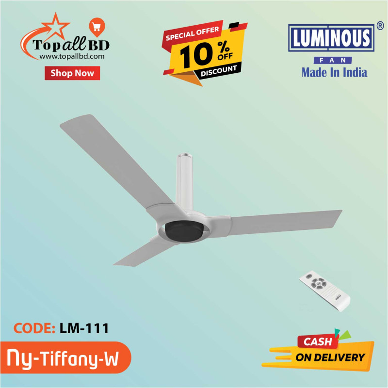 LUMINOUS 48'' NEW YORK TIFFANY (B.L.D.C) CEILING FAN (ALICE WHITE)