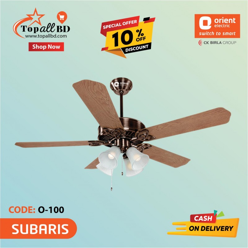 ORIENT 52" SUBARIS CEILING FAN (ANTIQUE COPPER OAKWOOD)