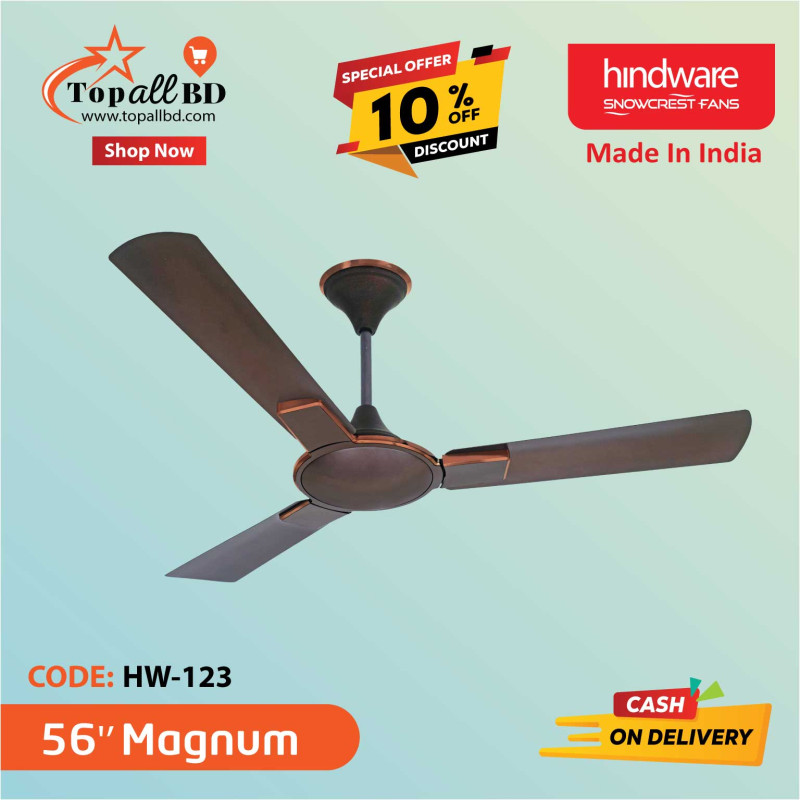 HINDWARE 56" MAGNUM CEILING FAN (ELECTRIC BROWN)