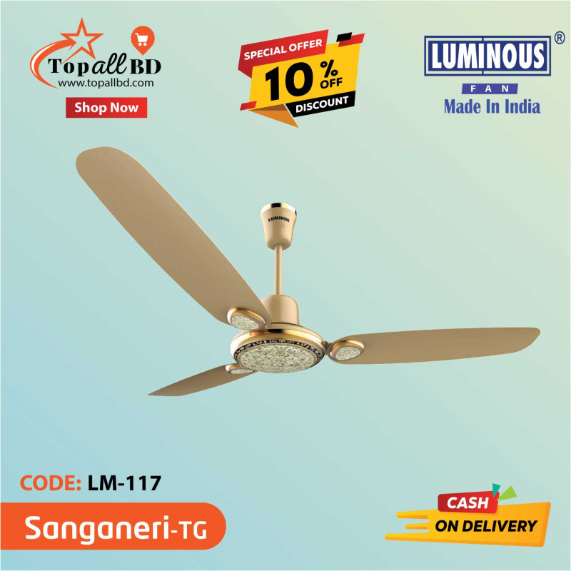 LUMINOUS 48'' SANGANERI CEILING FAN ( THAR GOLD)