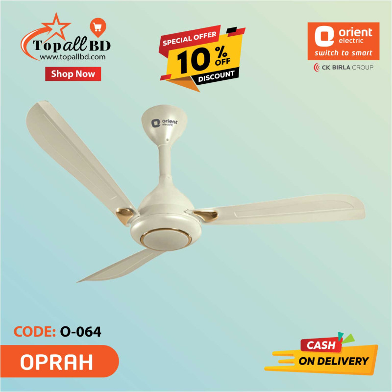 ORIENT 48" OPRAH CEILING FAN (METALLIC IVORY GOLD)