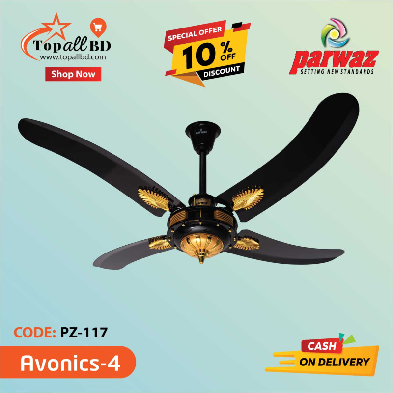 PARWAZ 56'' AVIONICS 4 BLADE CEILING FAN(BLACK)