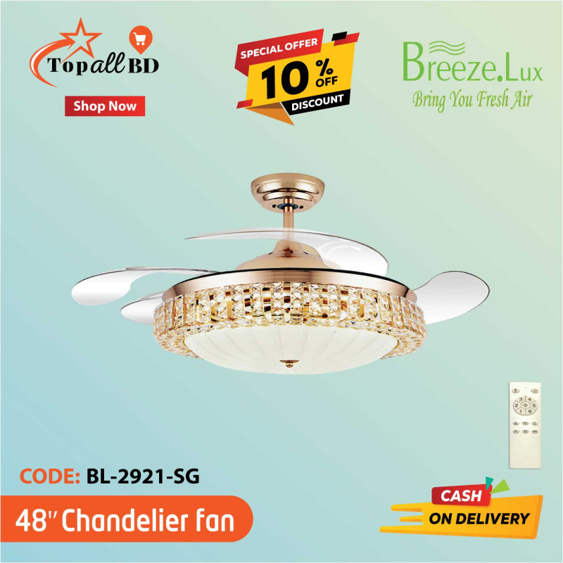 48'' BREEZE.LUX CHANDELIER CEILING FAN 4 BLADE BL-2921-SG