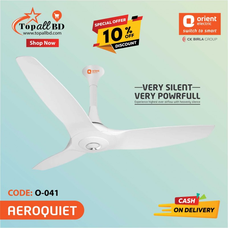 ORIENT 48" AEROQUIET CEILING FAN (WHITE)