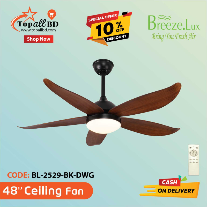 48'' BREEZE.LUX CEILING FAN 5 BLADE BL-2529-BK-DWG