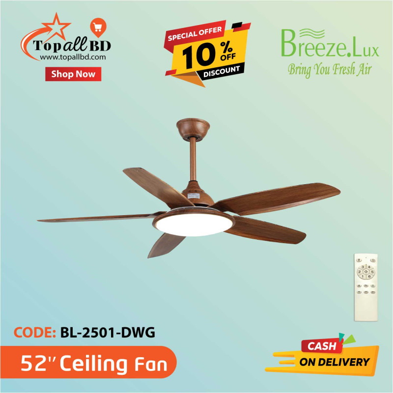 52'' BREEZE.LUX CEILING FAN 5 BLADE BL-2501-DWG
