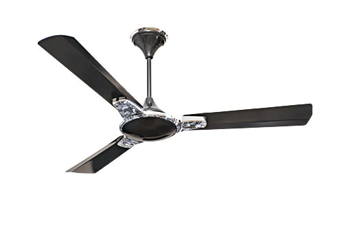 HINDWARE 56" MAGNUM CEILING FAN (ART GLOSSY BLACK WITH GRANITE FINISH)