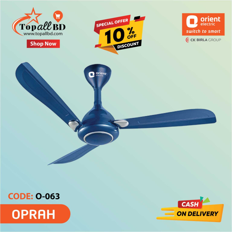 ORIENT 48" OPRAH CEILING FAN (AZURE BLUE SILVER)