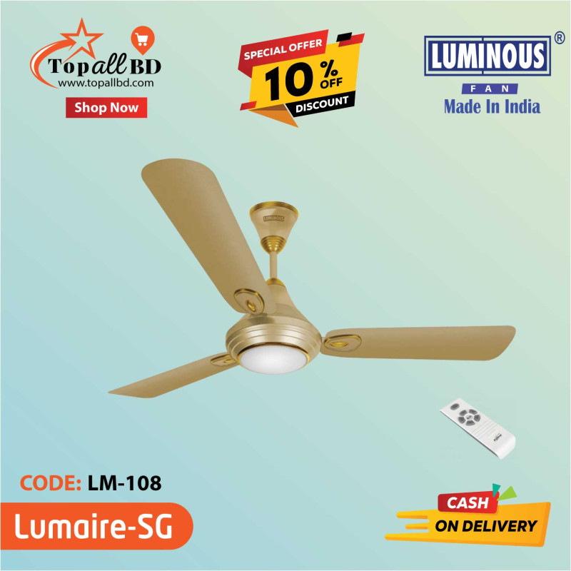 LUMINOUS 48'' LUMAIRE CEILING FAN (SILKY GOLD)