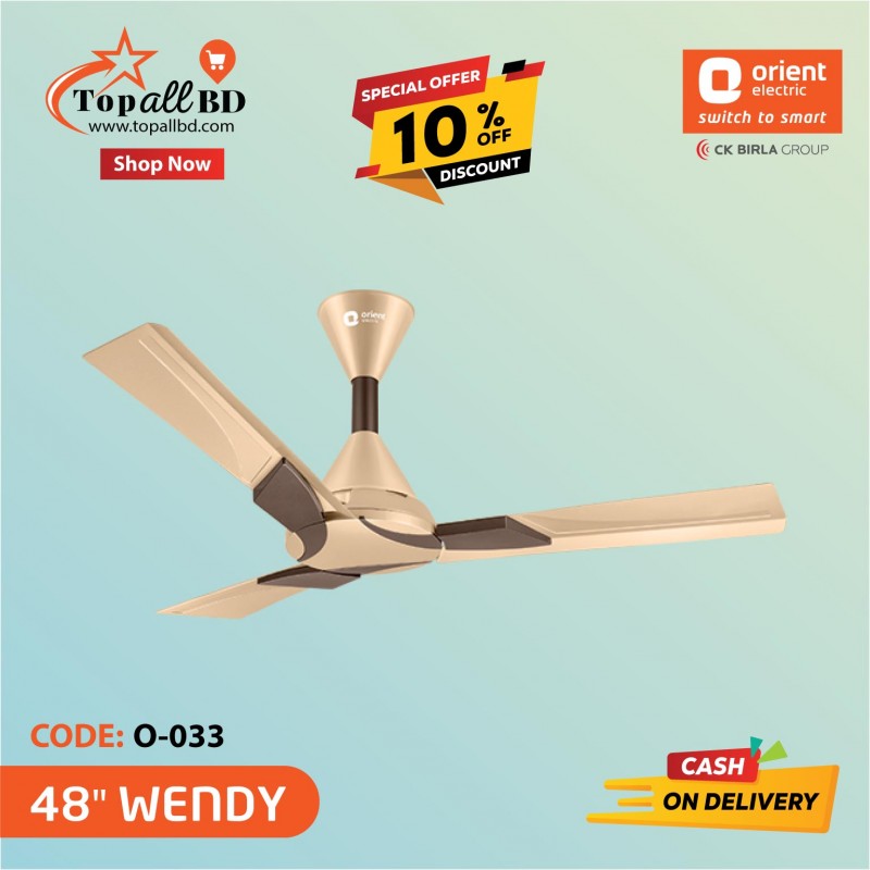 ORIENT 48" WENDY SHINE CEILING FAN (TOPAZ GOLD BROWN)