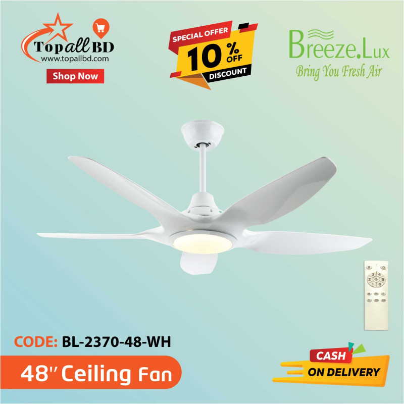 48'' BREEZE.LUX CEILING FAN 5 BLADE BL-2370-48-WH