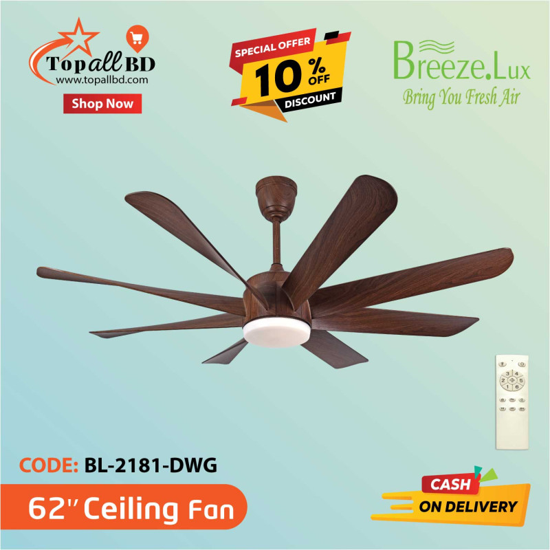 62'' BREEZE.LUX CEILING FAN 8 BLADE BL-2181-LWG