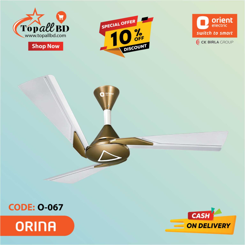 ORIENT 48" ORINA CEILING FAN (METALLIC IVORY OLIVE BROWN)