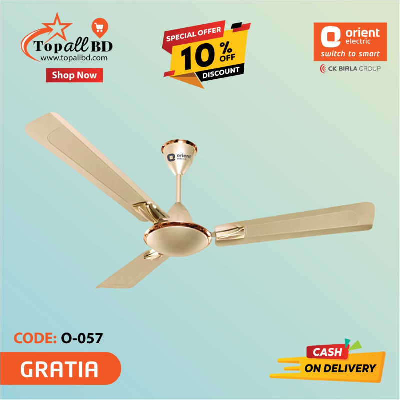 ORIENT 56" GRATIA CEILING FAN (METALLIC IVORY)
