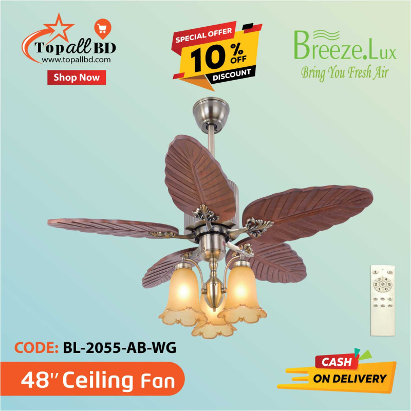 48'' BREEZE.LUX CEILING FAN 5 BLADE BL-2055-AB-WG