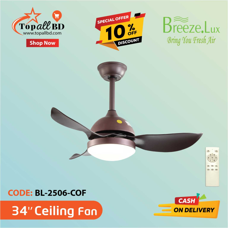 34'' BREEZE.LUX CEILING FAN 3 BLADE BL-2506-COF