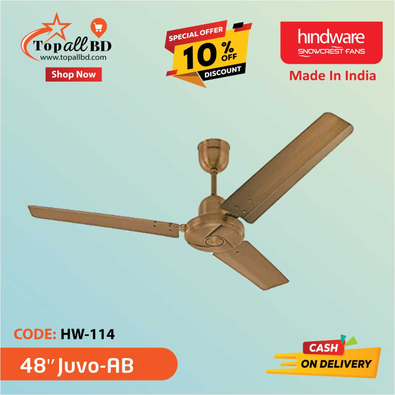 HINDWARE 48" JUVO CEILING FAN (ANTIQUE BRASS)