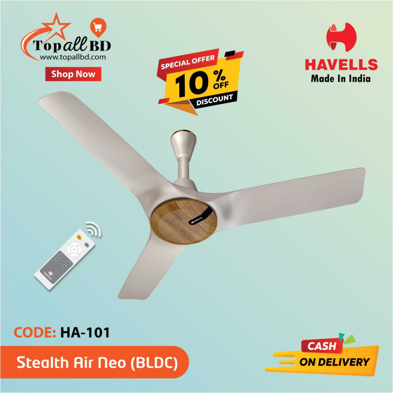 HAVELLS 48" STEALTH AIR NEO BLDC (MIST WHITE WOOD)