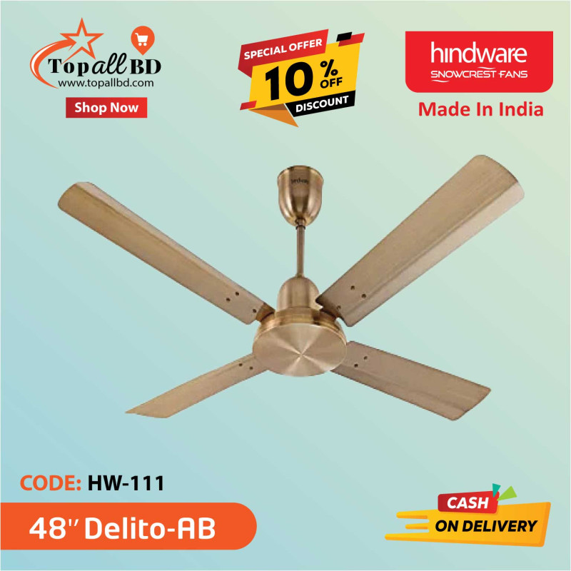 HINDWARE 48" DELITO CEILING FAN (ANTIQUE BRASS)