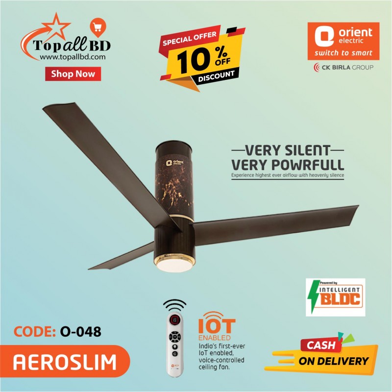 ORIENT 48" AEROSLIM BLDC CEILING FAN (FLAME GOLD)