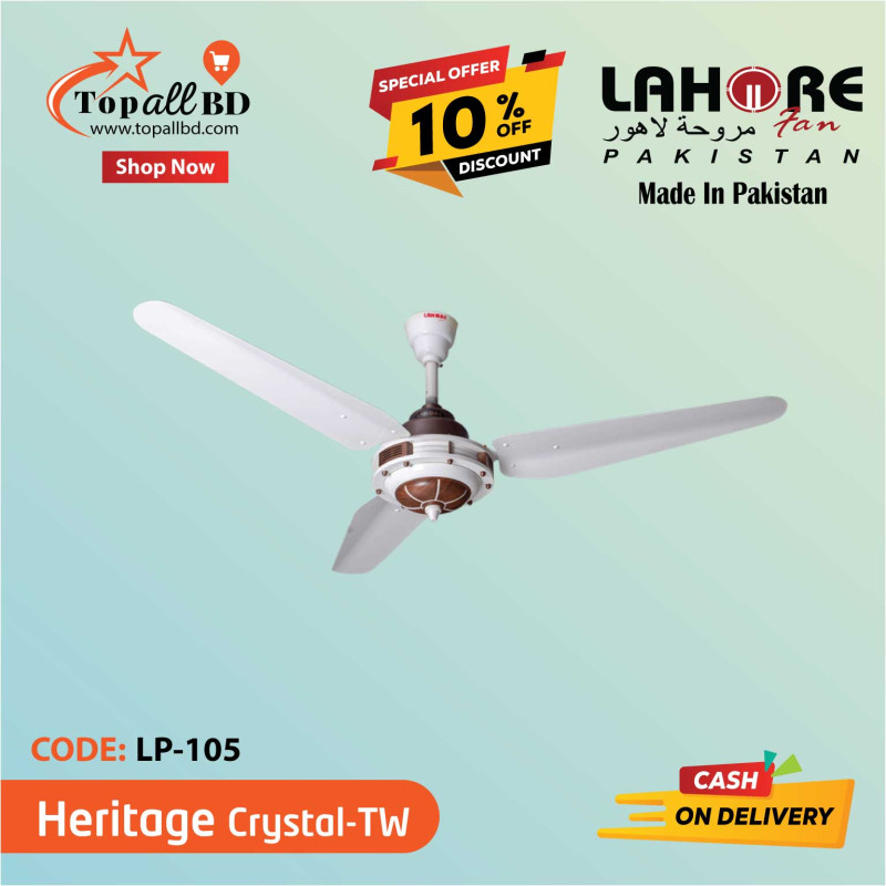LAHORE 56'' HERITAGE CRYSTAL (OFF WHITE T.WOOD)CEILING FAN