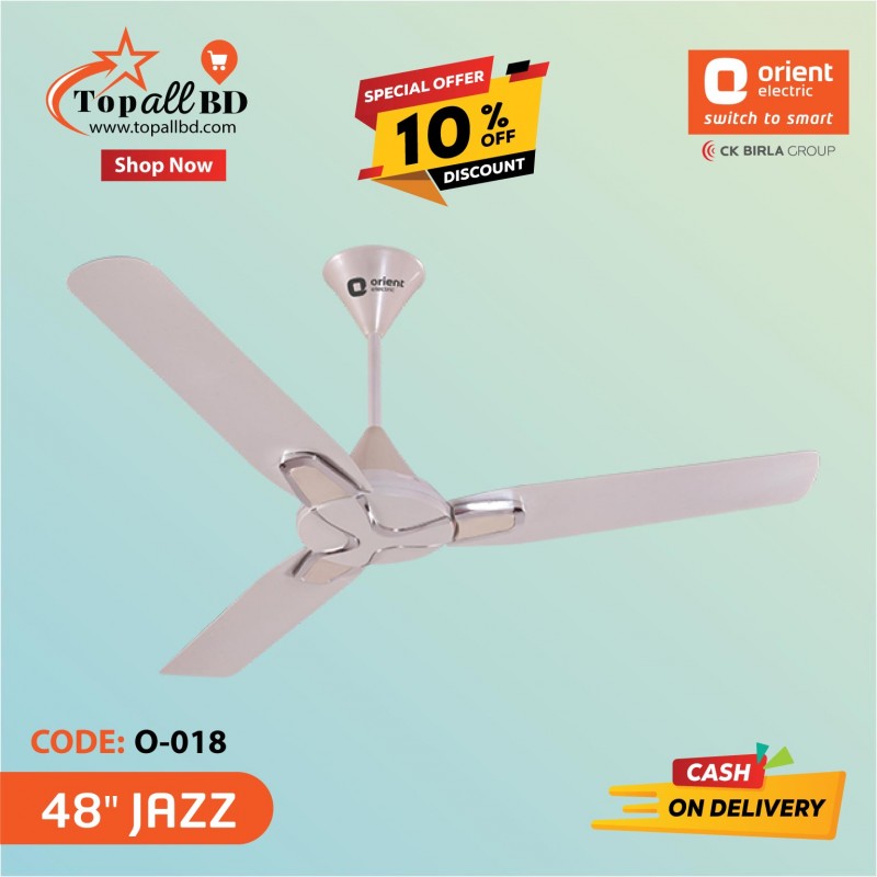 ORIENT 48" JAZZ CEILING FAN (PEARL METALLIC WHITE CHROME)