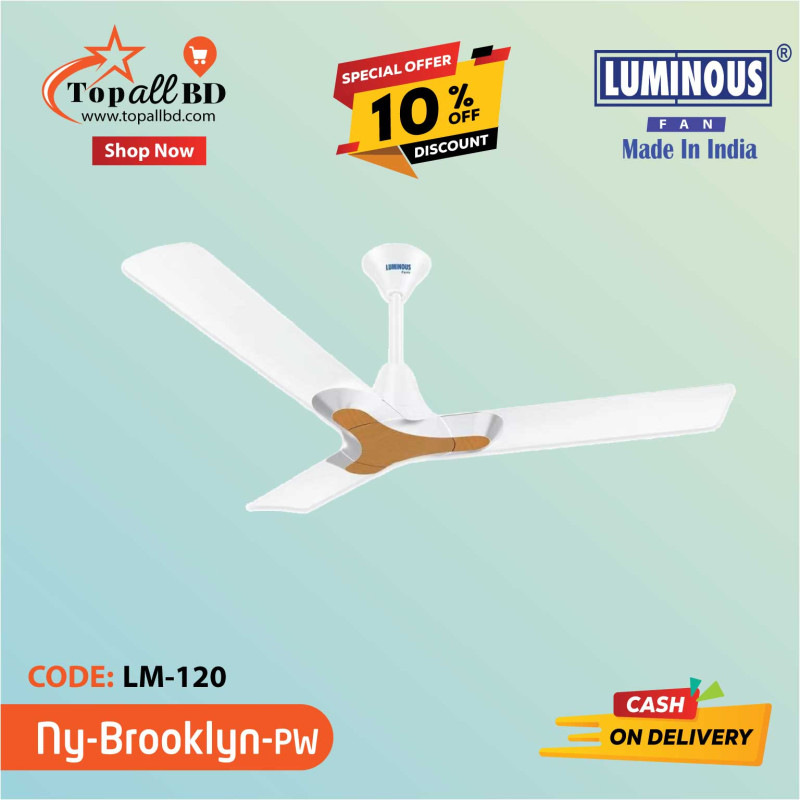 LUMINOUS 56'' NEW YORK BROOKLYN CEILING FAN (PINEWOOD)