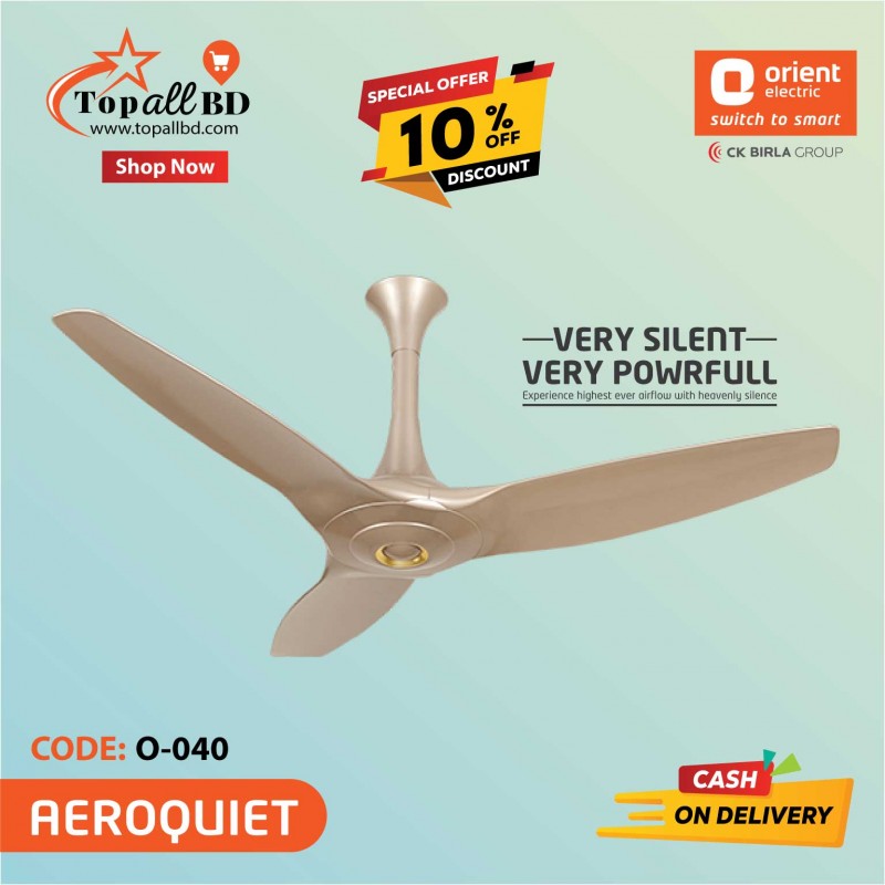 ORIENT 48" AEROQUIET CEILING FAN (MYSTIC GOLD)