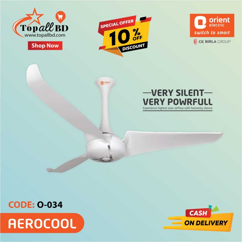 ORIENT 54" AEROCOOL CEILING FAN (WHITE)