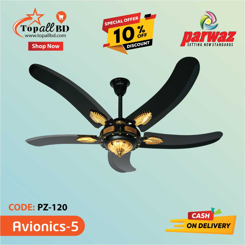 PARWAZ 56'' AVIONICS 5 BLADE CEILING FAN(BLACK)