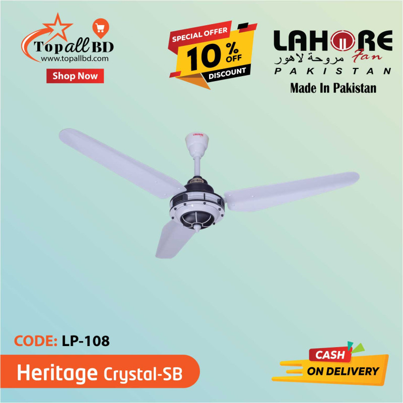 LAHORE 56'' HERITAGE CRYSTAL (SILVER BLACK )CEILING FAN