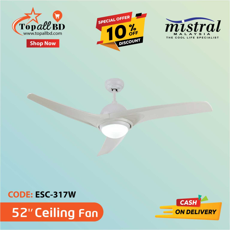 52'' MISTRAL CEILING FAN (ESC 317 WHITE)