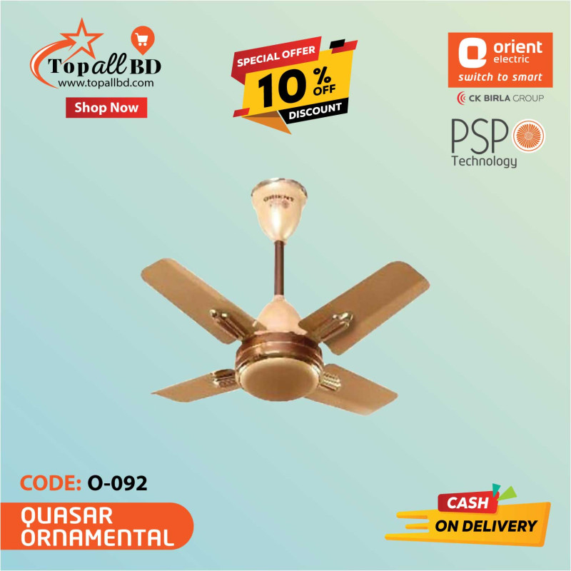 ORIENT 24" QUASAR ORNAMENTAL CEILING FAN (GOLDEN CHOCOLATE)