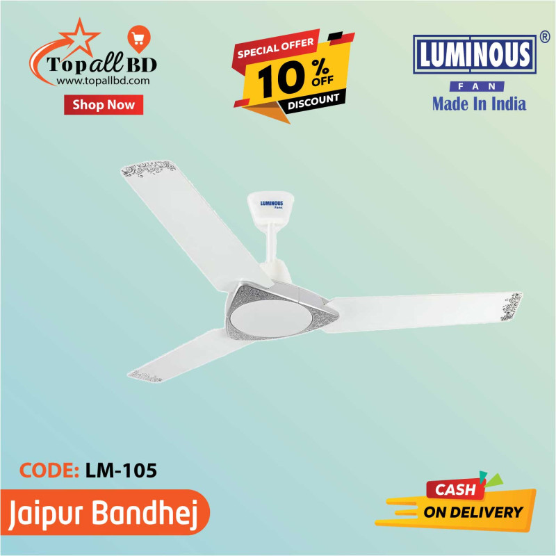 LUMINOUS 48'' JAIPUR BANDHEJ CEILING FAN (MALABAR SILVER)