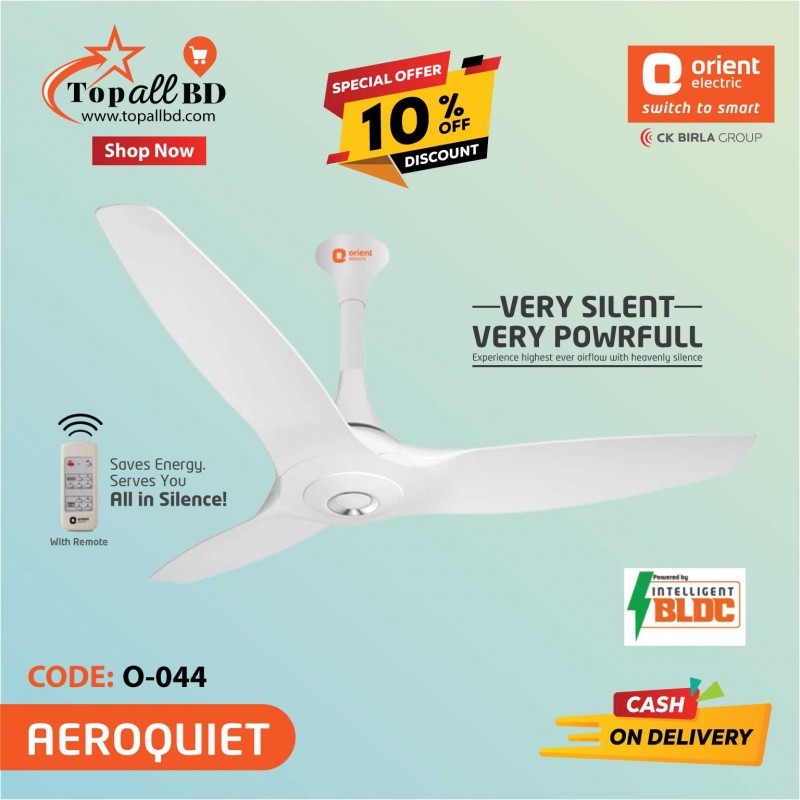ORIENT 48" AEROQUIET BLDC CEILING FAN (WHITE)