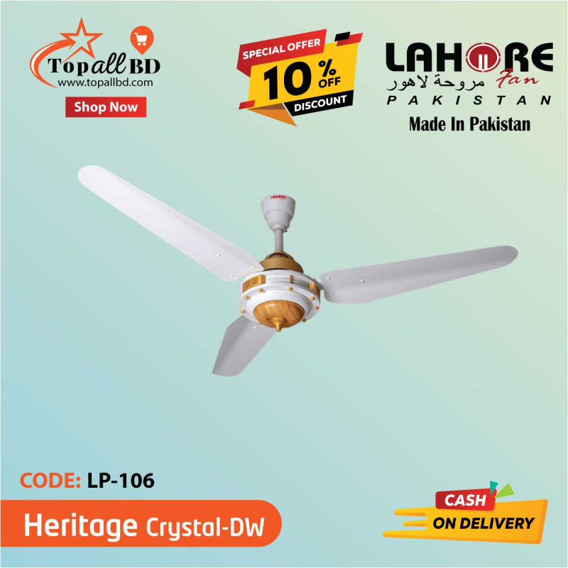 LAHORE 56'' HERITAGE CRYSTAL (OFF WHITE D.WOOD)CEILING FAN