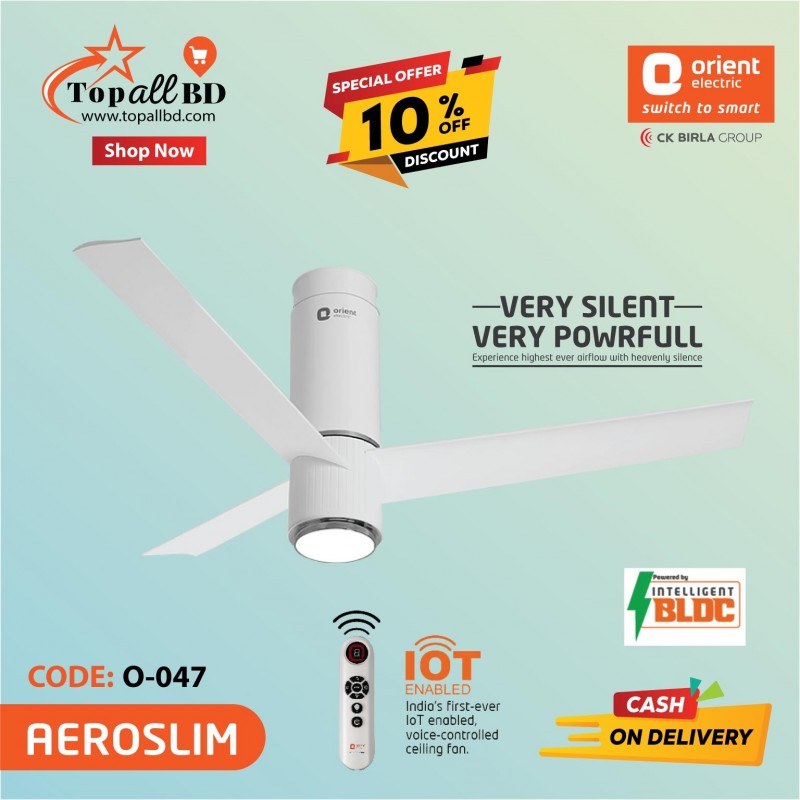ORIENT 48" AEROSLIM BLDC CEILING FAN (WHITE)
