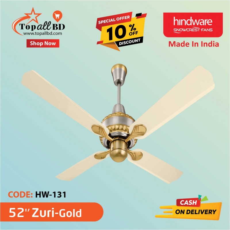 HINDWARE 52" ZURI CEILING FAN  ( GOLD)