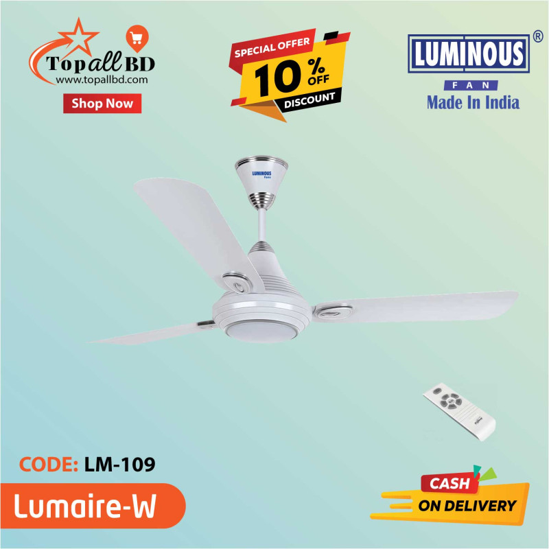 LUMINOUS 48'' LUMAIRE CEILING FAN (WHITE)